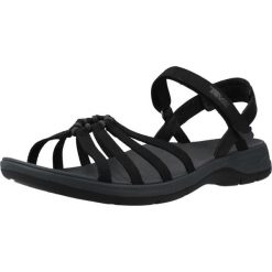 Sandały TEVA W TIRRA TRAVELLE Czarny. Czarne sandały Teva, bez wzorów, z tkaniny, bez obcasa, bez zapięcia. Za 331.99 zł.