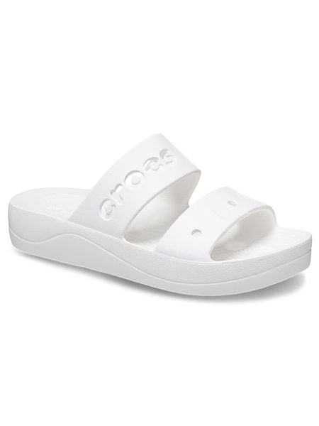 Crocs Klapki w kolorze białym rozmiar: 42/43. Białe klapki Crocs, bez wzorów, z otwartym noskiem, bez obcasa. Za 100.75 zł.