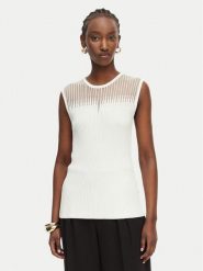 Rinascimento Top CFM0012239003 Biały Slim Fit. Białe topy Rinascimento, l, bez wzorów, z syntetyku, bez kołnierzyka, bez ramiączek. Za 279.99 zł.