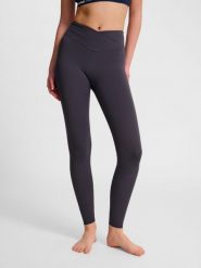 Damskie legginsy z wysokim stanem Hummel Wrap. Brązowe legginsy Hummel, s, bez wzorów, z materiału, z podwyższonym stanem. Za 203.20 zł.
