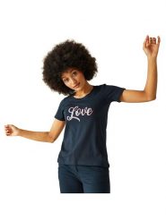 Regatta Koszulka "Filandra VIII" w kolorze granatowym rozmiar: 44. Niebieskie bluzki Regatta, bez wzorów, z bawełny, bez kołnierzyka, bez ramiączek. Za 44.19 zł.