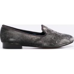 Lauren Ralph Lauren - Mokasyny. Szare mokasyny Lauren Ralph Lauren, bez wzorów, z materiału, bez obcasa. W wyprzedaży za 219.90 zł.