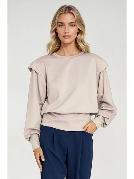 Nife Bluza w kolorze beżowym rozmiar: 36. Brązowe bluzy Nife, bez wzorów, bez kaptura. Za 178.79 zł.