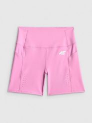 4F Legginsy krótkie treningowe szybkoschnące damskie - różowe L. Czerwone legginsy 4f, l, bez wzorów, z podwyższonym stanem, krótkie. Za 149.99 zł.