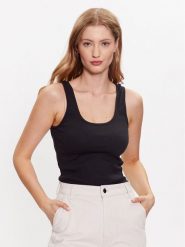 Levi's® Top Essential A5906-0000 Czarny Regular Fit. Czarne topy l, bez wzorów, z bawełny, bez kołnierzyka, bez ramiączek. Za 79.99 zł.