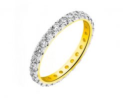 Pierścionek z żółtego złota z brylantami - Eternity - 1,00 ct - próba 585. Żółte pierścionki Apart, z brylantem, złote. Za 8,990.00 zł.