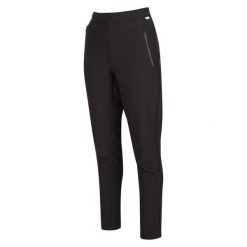 Prestley Regatta damskie trekkingowe spodnie. Czarne spodnie sportowe Regatta, bez wzorów, trekkingowe. W wyprzedaży za 69.99 zł.