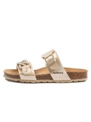 Billowy Klapki w kolorze złotym rozmiar: 37. Żółte klapki Billowy, bez wzorów, z otwartym noskiem, bez obcasa. Za 130.99 zł.