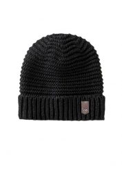 Czapka z dzianiny z aplikacją. Czarne czapki bonprix, z aplikacjami, z dzianiny. Za 59.99 zł.