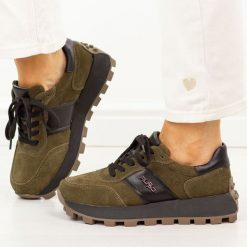 Khaki skórzane sneakersy damskie Filippo Dp7983/26. Brązowe obuwie sportowe Filippo, na jesień, z dzianiny, bez zapięcia. Za 299.00 zł.