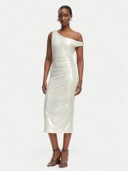 Patrizia Pepe Sukienka koktajlowa 2A3040/J242-S125 Kremowy Regular Fit. Białe sukienki Patrizia Pepe, s, bez wzorów, z syntetyku, wizytowe, bez kołnierzyka, bez ramiączek. Za 1,339.00 zł.