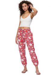 Aller Simplement Spodnie w kolorze różowo-białym rozmiar: 34/36. Różowe spodnie materiałowe Aller Simplement, bez wzorów, z bawełny, z podwyższonym stanem. Za 56.99 zł.