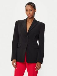 HUGO Marynarka Asmalla-1 50533901 Czarny Slim Fit. Czarne marynarki i żakiety Hugo, bez wzorów, z syntetyku. Za 659.99 zł.