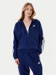 Adidas Bluza Essentials 3-Stripes JY3083 Niebieski Regular Fit. Niebieskie bluzy Adidas, s, bez wzorów, z syntetyku, bez kaptura. Za 259.99 zł.