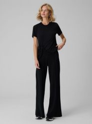 4F T-shirt regular z marszczeniem i modalem damski - czarny XS. Czarne t-shirty 4f, xs, bez wzorów, z materiału, bez kołnierzyka, bez ramiączek. Za 89.99 zł.