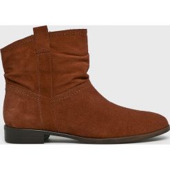 Tamaris - Botki. Żółte botki Tamaris, bez wzorów, z gumy, bez obcasa, na obcasie, bez zapięcia. Za 199.90 zł.