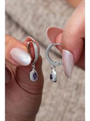 Lodie Silver Srebrne kolczyki z kamieniami ozdobnymi rozmiar: onesize. Szare kolczyki Lodie Silver, srebrne, z zapięciem typu bigiel. Za 122.96 zł.