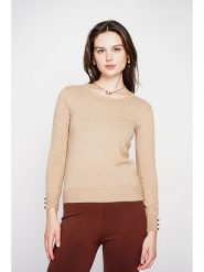 C& Jo Sweter w kolorze beżowym rozmiar: 42. Brązowe swetry C& Jo, bez wzorów, bez ramiączek. Za 121.99 zł.