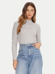 Guess Jeans Golf W5BP23 KA0H1 Szary Slim Fit. Szare golfy Guess Jeans, s, z aplikacjami, z bawełny, bez ramiączek. Za 199.99 zł.
