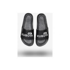 Klapki Kubota Premium Classic Black. Czarne klapki Kubota, bez wzorów, ze skóry, bez obcasa. Za 159.99 zł.