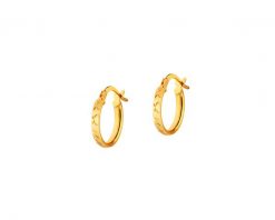 Złote kolczyki - koła, 13 mm. Żółte kolczyki Apart, złote. Za 599.00 zł.