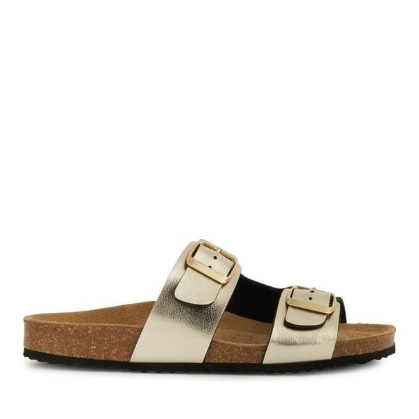 Klapki Geox. Żółte klapki Geox, bez wzorów, bez obcasa. Za 319.99 zł.