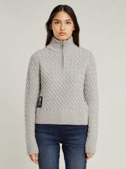 G-Star Sweter w kolorze szarym rozmiar: L. Szare swetry G-Star, l, bez wzorów, z wełny, bez ramiączek. Za 237.73 zł.