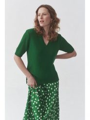 TATUUM Sweter "Hazel" w kolorze ciemnozielonym rozmiar: S. Zielone swetry Tatuum, s, bez wzorów, bez ramiączek. Za 126.45 zł.