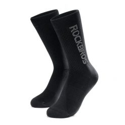 Skarpetki sportowe na rower do biegania odblaskowe. Czarne skarpety ROCKBROS, bez wzorów, z elastanu. Za 79.99 zł.