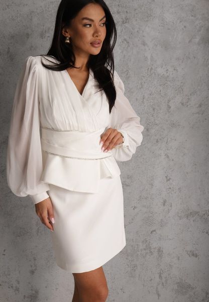 Biała Ołówkowa Spódnica VICES w Stylu Basic Fretima. Białe spódnice Renee, na co dzień, l, bez wzorów, z dzianiny, eleganckie, mini, dopasowane. Za 99.99 zł.