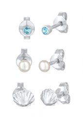 Elli Damskie kolczyki do uszu z kryształem i słodkowodną perłą hodowlaną ze srebra próby 925 Sterling Silver Kolczyki 1 ct. Szare kolczyki Elli, z perłą, srebrne, na sztyftcie. Za 168.99 zł.