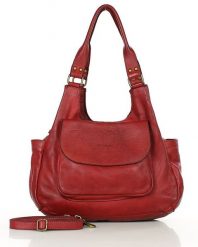 Shopperka skórzana MARCO MAZZINI bordo v154i. Shopper bez wzorów, ze skóry, vintage, bez dodatków. Za 597.55 zł.