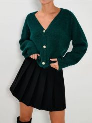 Rozpinany sweter na guziki - zielony. Zielone kardigany Sinsay, l, bez wzorów. Za 69.99 zł.