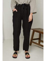 Rodier Lin Lniane spodnie w kolorze czarnym rozmiar: XL/XXL. Czarne spodnie materiałowe Rodier Lin, xl, bez wzorów, ze lnu. Za 110.55 zł.