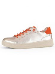 Gabor Skórzane sneakersy w kolorze beżowo-pomarańczowym rozmiar: 38. Brązowe trampki Gabor, bez wzorów, bez zapięcia. Za 264.15 zł.