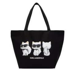 Torebka KARL LAGERFELD. Czarne shopper KARL LAGERFELD, bez wzorów, bez dodatków. Za 389.99 zł.