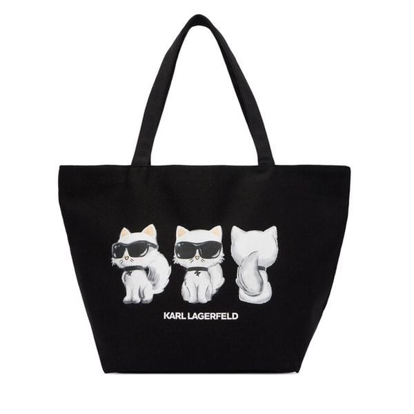Torebka KARL LAGERFELD. Czarne shopper KARL LAGERFELD, bez wzorów, bez dodatków. Za 389.99 zł.