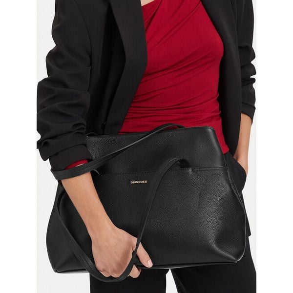 Torebka GINO ROSSI. Czarne shopper Gino Rossi, bez wzorów, bez dodatków. Za 479.99 zł.