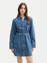 Tom Tailor Denim Sukienka jeansowa 1045461 Niebieski Regular Fit. Niebieskie sukienki TOM TAILOR DENIM, xs, bez wzorów, z bawełny, bez kołnierzyka, bez ramiączek. Za 159.99 zł.