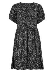 Sublevel Sukienka w kolorze czarno-białym rozmiar: M. Czarne sukienki Sublevel, m, bez wzorów, z wiskozy, bez kołnierzyka, bez ramiączek, midi. Za 104.99 zł.