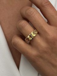 Les Petites Précieuses Pozłacany pierścionek z cytrynem rozmiar: 58. Żółte pierścionki Les Petites Précieuses, z cytrynem, pozłacane. Za 304.99 zł.