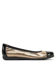 Caprice Baleriny 9-22152-42 Złoty. Żółte baleriny Caprice, bez wzorów, ze skóry, bez obcasa. Za 155.99 zł.