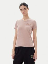 EA7 Emporio Armani T-Shirt 7W000492 AF10373 U4079 Różowy Regular Fit. Czerwone t-shirty EA7 Emporio Armani, s, bez wzorów, z bawełny, bez kołnierzyka, bez ramiączek. Za 269.99 zł.