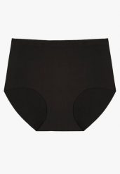 Czarne Majtki Bezszwowe Typu Figi z Wysokim Stanem Doliressa. Czarne figi Born2be, plus size, bez wzorów, z jeansu. Za 9.99 zł.