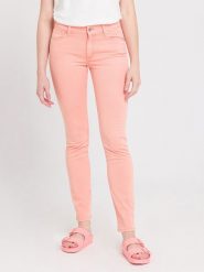 Cross Jeans Dżinsy "Anya" - Slim fit - w kolorze brzoskwiniowym rozmiar: W27/L30. Pomarańczowe jeansy Cross Jeans, l, z aplikacjami, z podwyższonym stanem. Za 61.60 zł.