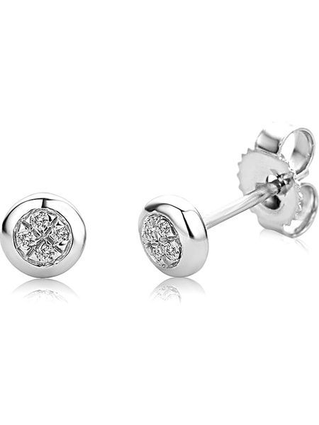 Revoni Złote kolczyki-wkrętki z diamentami rozmiar: onesize. Szare kolczyki Revoni, z diamentem, złote. Za 633.92 zł.