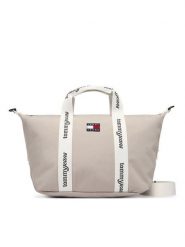 Tommy Jeans Torebka Tjw Ess Daily Mini Tote AW0AW18460 Beżowy. Brązowe torebki klasyczne Tommy Jeans, bez wzorów, z jeansu, bez dodatków. Za 289.99 zł.