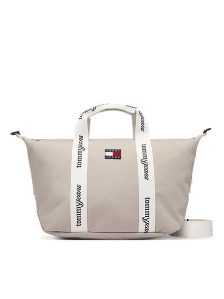 Tommy Jeans Torebka Tjw Ess Daily Mini Tote AW0AW18460 Beżowy. Brązowe torebki klasyczne Tommy Jeans, bez wzorów, z jeansu, bez dodatków. Za 289.99 zł.