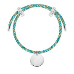 Bransoletka Liana wielokolorowa niebieska z posrebrzanym medalikiem. Niebieskie bransoletki Lilou, posrebrzane. Za 278.00 zł.