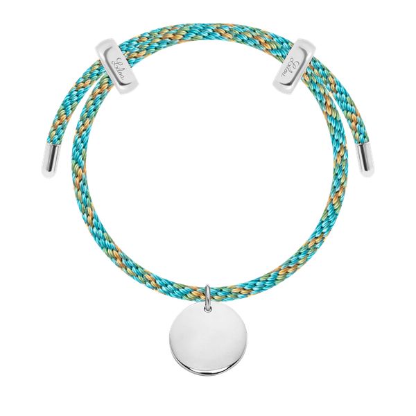 Bransoletka Liana wielokolorowa niebieska z posrebrzanym medalikiem. Niebieskie bransoletki Lilou, posrebrzane. Za 278.00 zł.